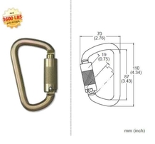 Steel D Triple Action Carabiner 4-1/2 X 2-3/4"