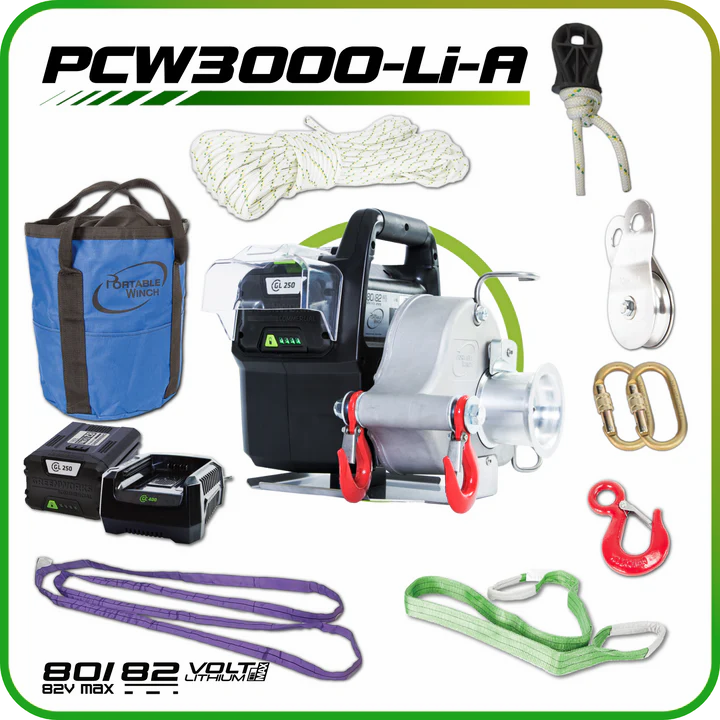 Portable Winch - 80/82 V Battery-Powered Pulling Winch