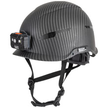 Klein Safety Helmet, Premium KARBN™ Pattern, Non-Vented, Class E, Headlamp