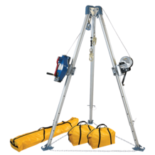 Falltech 11' Confined Space Tripod System with 60' Galvanized Steel SRL-R and Personnel Winch