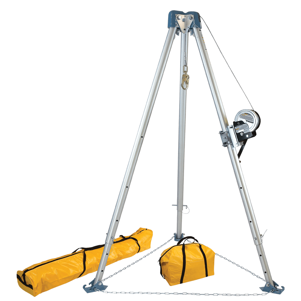 Falltech 11' Confined Space Tripod System with 60' Galvanized Steel Personnel Winch