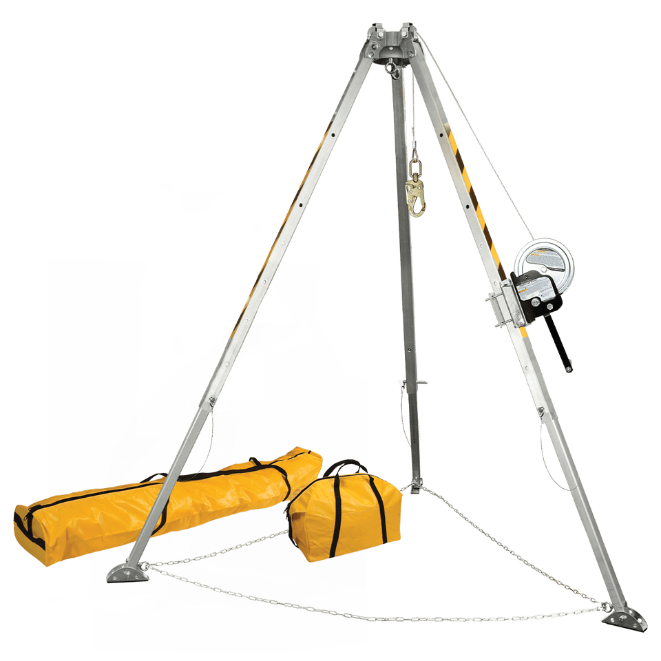 Falltech 8' Confined Space Tripod System with 60' Galvanized Steel Personnel Winch