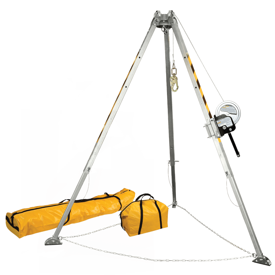 Falltech 8' Confined Space Tripod System with 60' Stainless Steel Personnel Winch