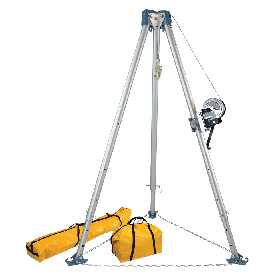 Falltech 11' Confined Space Tripod System with 120' Galvanized Steel Personnel Winch