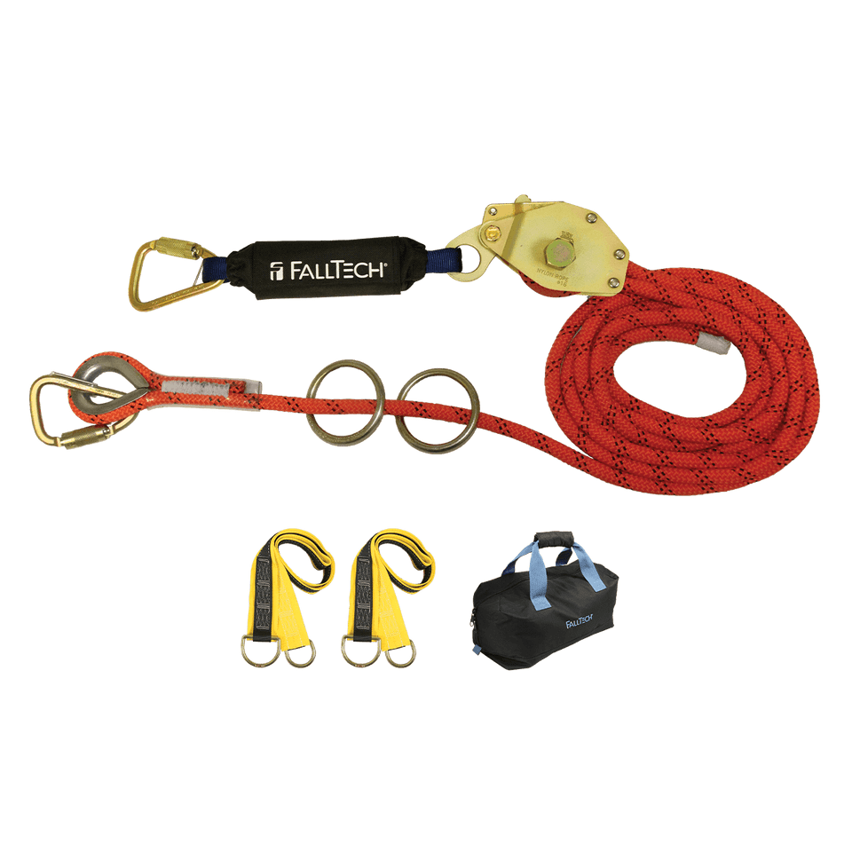 Falltech 30' Temporary Rope HLL System; 2-person with Kernmantle Rope