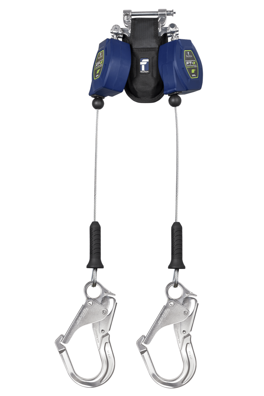 Falltech 8' FT-X™ Cable Class 2 Leading Edge Personal SRL-P, Twin-leg with Aluminum Rebar Hooks with SpeedLink™