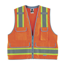 Ergodyne Glowear 8254HDZ Two-Tone Heavy-Duty Surveyors Vest - Type R, Class 2, Zipper